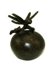 Bronzen mini urn met libelle