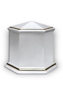 Mini urn porselein zeshoekig