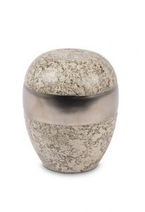 Porseleinen mini urn 'Planet' bruin