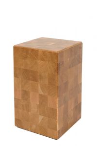 Massief eikenhouten urn
