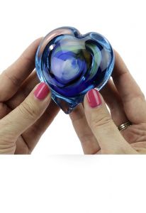 Pebble 'Heart' mini urn van glas