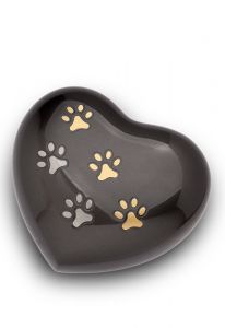 Dierenurn hart met zilver- en goudkleurige pootafdrukken