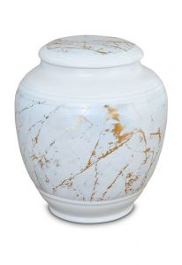 Urn van porselein 'Classica' | Carrara marmer met goudkleurige aders