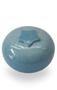 Handgemaakte baby urn (prematuur) 'Sterretje' blauw