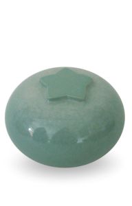 Handgemaakte baby urn (prematuur) 'Sterretje' mint