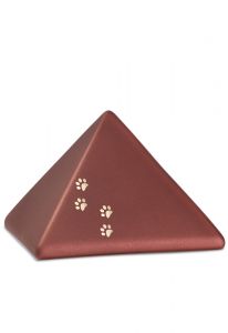 Dierenurn piramide met pootafdrukken in verschillende kleuren en afmetingen