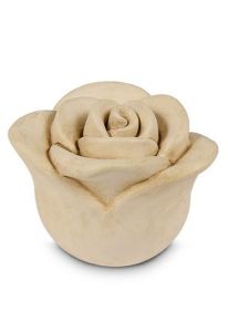 Roosvormige mini urn 'Almost White'