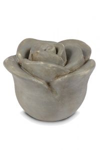 Roosvormige grijze mini urn