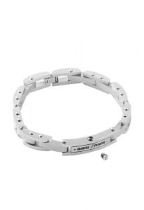 RVS as schakelarmband met 3 zirkonia steentjes