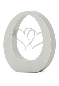 RVS mini urn 'Oval hearts'