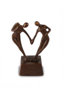 Mini art urn van brons 'Liefdespaar'