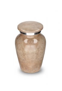 Kleine beige urn 'Elegance' met natuursteenlook