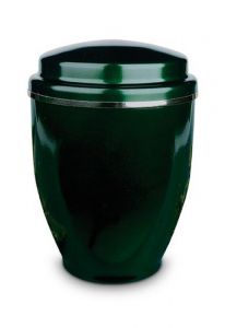 Groene metalen urn