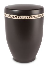 Stalen urn zwart met sierband