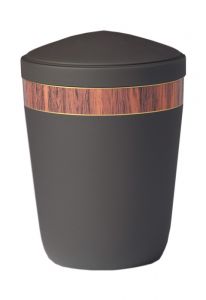 Stalen urn zwart met band