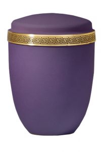 Matte stalen urn paars met band