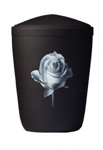 Stalen urn zwart 'Roos'