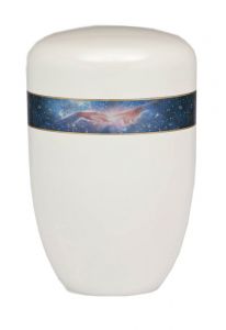 Metalen urn wit 'Melkweg'
