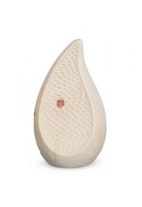 Traandruppel urn van grenenhout