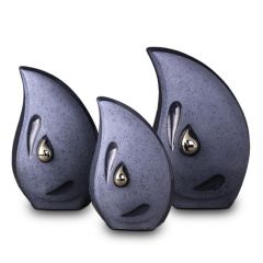 Mini urn van keramiek 'Traandruppel' blauw