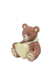 Glasfiber mini urn Teddybeer met hartje