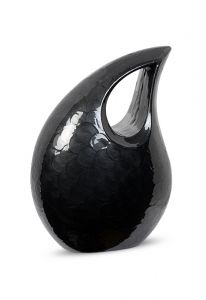 Aluminium urn 'Traandruppel' zwart