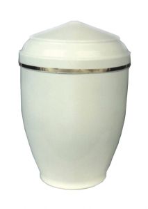Metalen urn wit