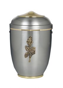 Metalen urn 'Roos' grijs
