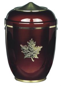Urn van metaal rood 'Blad'