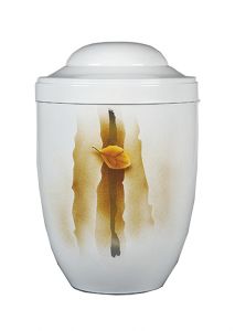 Metalen urn 'Vallend blad'
