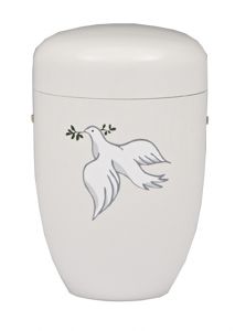 Urn van staal 'Vredesduif'
