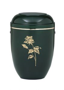 Urn van staal groen 'Roos'