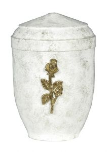 Metalen urn wit 'Roos'