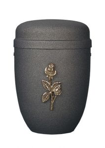 Urn van staal matzwart 'Roos'