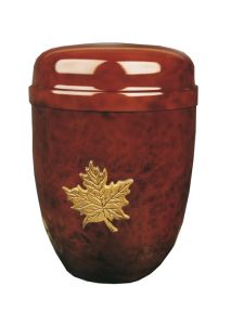 Metalen urn rood 'Esdoorn'