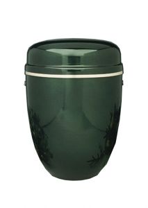Groene urn van staal