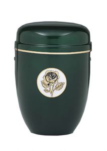 Metalen urn groen 'Roos'