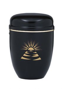 Urn van staal zwart 'Zonsopgang'