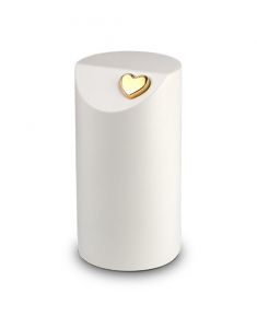 Keramische urn met goudkleurig hartje