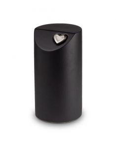 Keramische urn met zilverkleurig hartje