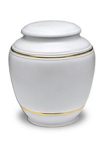 Urn porselein wit met goudkleurige sierband