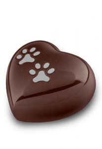 Dierenurn hart donkerbruin met pootafdrukken