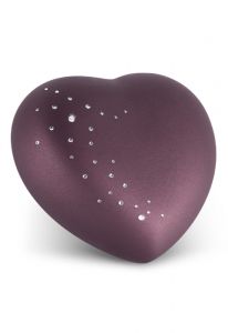 Mini urn hart met Swarovski kristallen in verschillende kleuren en afmetingen
