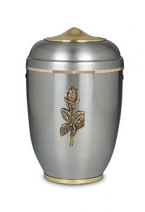 Metalen urn 'Roos' grijs