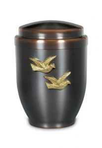 Metalen urn zwart 'Vogels'