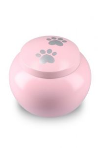 Dierenurn roze met 2 pootafdrukken in versch. afmetingen