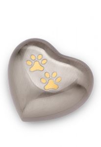 Dierenurn hart met twee pootafdrukken | medium