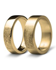 Gouden ring met vingerafdruk