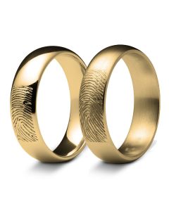 Gouden ring met vingerafdruk