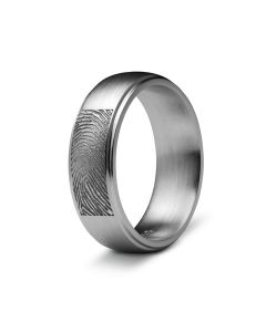 Zilveren ring met vingerafdruk